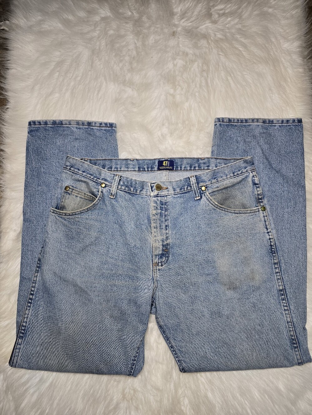 Vtg 90's Y2K Wrangler Light Blue Straight Leg Jeans Western Workwear Cowboy